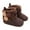 Brown—baby crib, variant on Infant Unisex Warm Fur Lining Soft Boots Baby Winter Ankle Non-Slip Rubber Texture Sole Toddler Winter Snow Crib Shoes