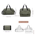 thumbnail image 4 of URSOFINE Nylon Duffle Bag, Lightweight Foldable Expandable Gym Bag with Wet Pocket & Luggage Sleeve, Large Capacity Carry On Travel Bag for Men Women, Ideal for Fitness Camping Weekend Getaways Green, 4 of 7