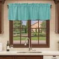 thumbnail image 6 of 2 Pack Vintage Teal Green Valances for Windows Bedroom Living Room Window Treatments, Farmhouse Retro Solid Color Linen Texture Rod Pocket Valance Drapes Short Kitchen Curtains Over Sink 54"x18", 6 of 8