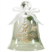 HBH Wedding Home Decor Anniversary Gold Glass Bell