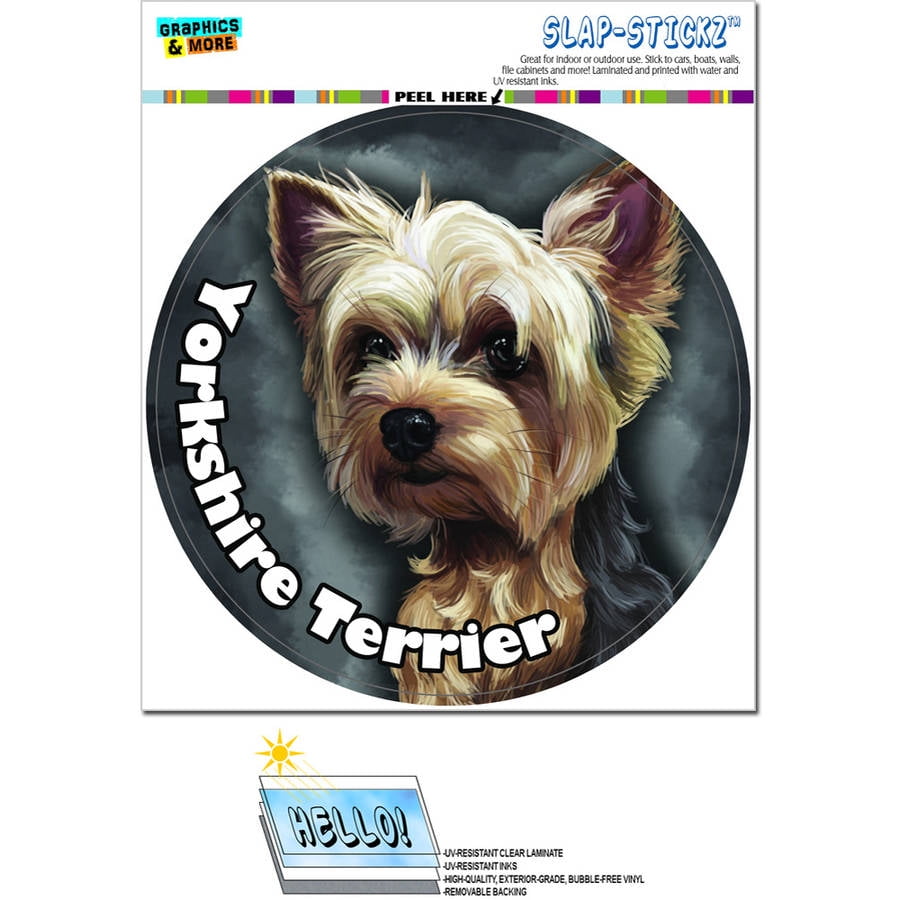 Yorkshire Terrier Yorkie Dog Pet Circle Automotive Car Window Locker Bumper Sticker