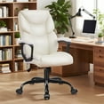 thumbnail image 4 of JONPONY Leather Office Chair, Big and Tall Office Chair 400LBS Wide Seat Ergonomic Computer Desk Chair High Back Executive Leather Chair Adjustable Task Chair, White, 4 of 8
