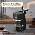 thumbnail image 4 of Bluebow Single Serve Coffee Maker for K Cup & Ground Coffee& Tea, Capsule Coffee Machine, 6-12oz Brew Size, Black, 4 of 9