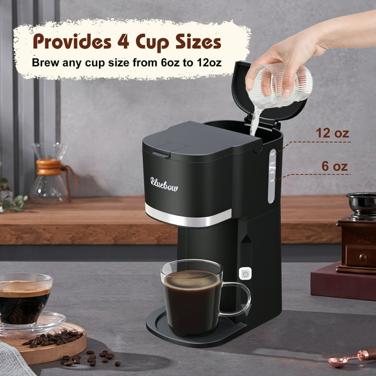 Bluebow Single Serve Coffee Maker for K Cup & Ground Coffee& Bluebow Single Serve Coffee Maker for K Cup & Ground Coffee&