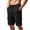 Black, variant on Men's Shorts with Pockets and Belt Loops Big and Tall Solid Color Work Pants Fashion Elastic Waist Drawstring Fifth Shorts