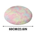 thumbnail image 1 of Round Tie-Dyed Silk Wool Carpet Rug - 60cm x 60cm Non-Slip Accent Floor Mat for Living Room, Bedroom, Coffee Table, Computer Chair | Easy Care, 1 of 4