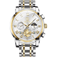 thumbnail image 2 of Reloj de vestir para hombre elegante casual acero inoxidable para caballero reloj de cuarzo, 2 of 7