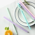 thumbnail image 3 of OULII 4Pcs Silicone Drinking Straws Foldable Reusable Tubes for Coffee Tea Smoothies Multi Color, 3 of 5