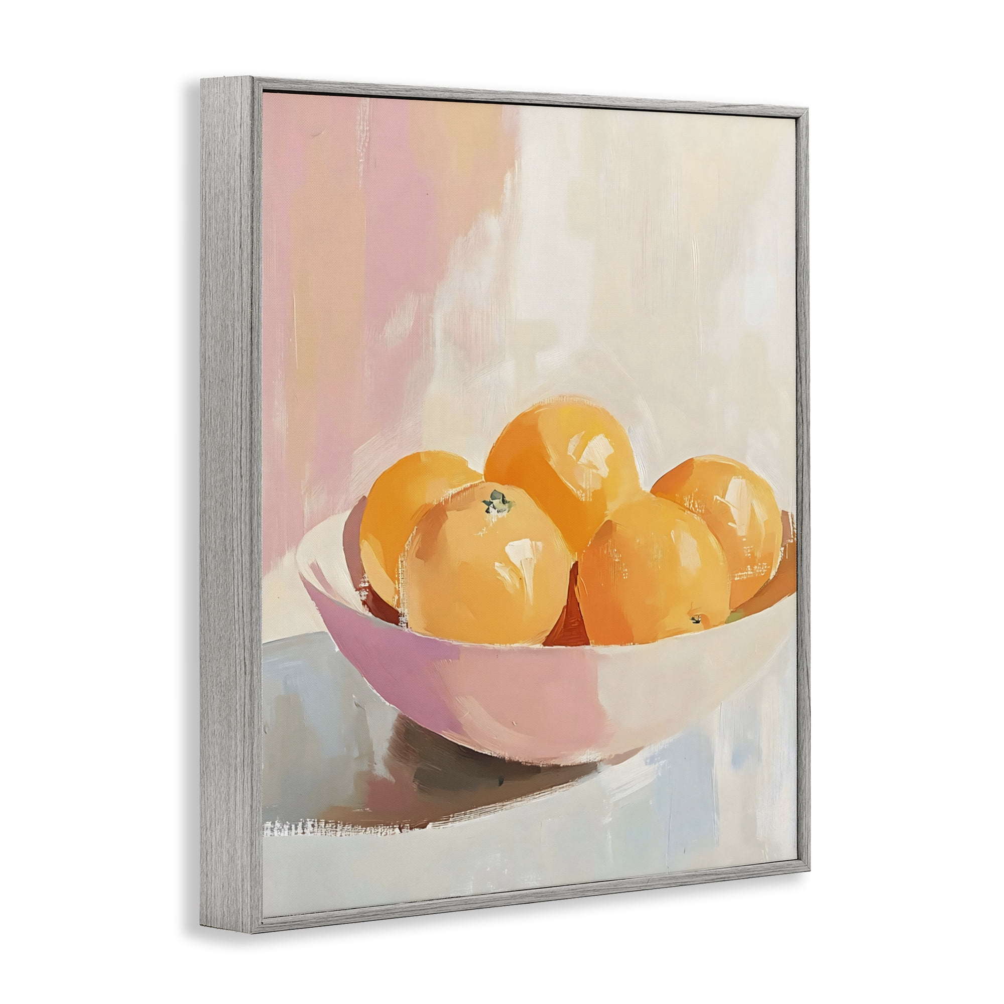 Stupell Industries Pastel Bowl of Oranges Gray Framed Giclee Art, design by The Prints Vibe