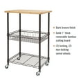 thumbnail image 4 of TRINITY BASICS® Bamboo Top Kitchen Cart w/ Basket - Dark Bronze, 4 of 6