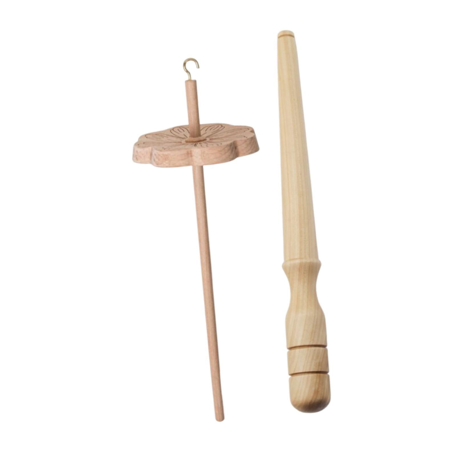 FVDPWYE Drop Spindle Wooden DIY Crafts Supply with Winder Stick Portable Weaving Spindle without wool strips