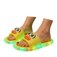 thumbnail image 3 of FINALGANG Womens Open Toe Single Band Slide Slippers With 3D Cartoon Decor Light-Up Sole For Indoor Outdoor Summer Daily Wear Yellow, 3 of 5