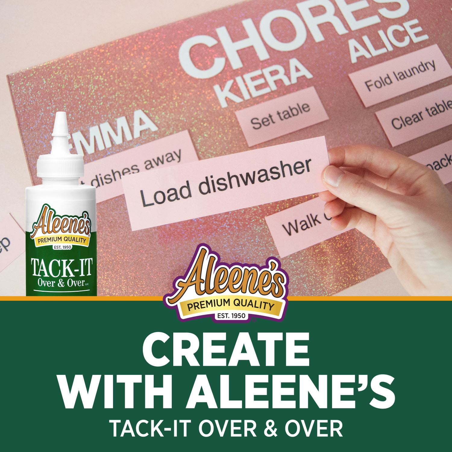 Aleene's Tack-It Over & Over Repositionable Adhesive, 4 fl. oz., Temporary Craft Glue For Fabric & More