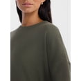 thumbnail image 5 of Time and Tru Women's and Women's Plus Crewneck Sweatshirt with Long Sleeves, Sizes XS-4X, 5 of 6