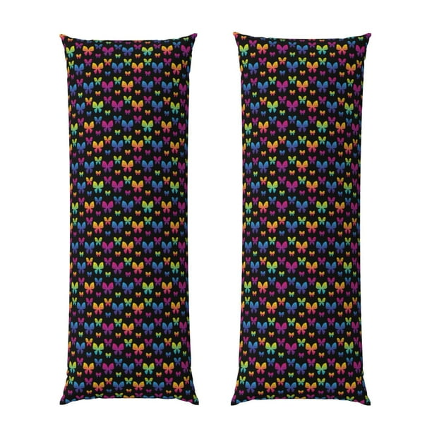 Balery Rainbow Butterfly Funda Protectora para Almohada Corporal de Algodón Hipoalergénico con Cierre(55 x 21 pulgadas), Almohadas No Incluidas