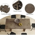 thumbnail image 5 of Guyou 55"-71" Extendable Dining Table, Farmhouse Rectangular Kitchen Table for 6-8 People, Solid Wood Rustic Dinner Table for Kitchen Dining Room, Natural, 5 of 11