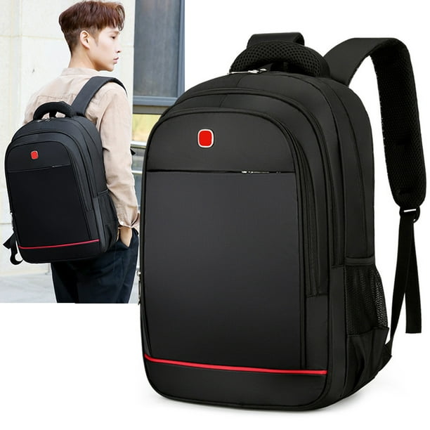 Mochila para computadora portatil mochila negra para hombres tela Oxford transpirable de gran capacidad portatil para ir de compras para ir de