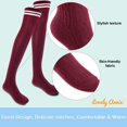 thumbnail image 4 of Big Girls' Women's 4 Pairs Over Knee High Thigh High Cotton Socks Leg Warmers J1023 Size L/XL(Wine) 4p1c7, 4 of 6
