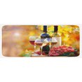 thumbnail image 1 of Wine Kitchen Mat, Tasty Wine on Wooden Cask on Grape Plantation Countryside Harvest Rural Growth, Plush Decorative Kitchen Mat with Non Slip Backing, 47" X 19", Orange Red Black, by Ambesonne, 1 of 1
