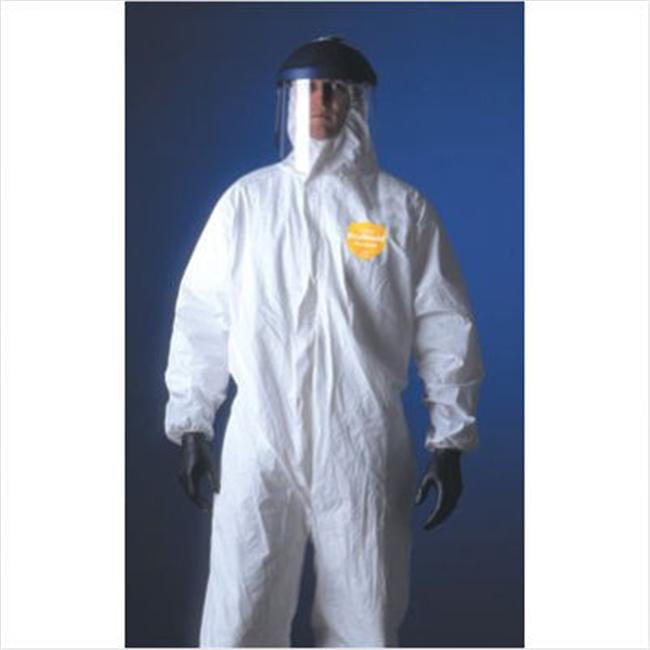 5X-Large Pack of 25 DuPont ProShield 60 NG122S Disposable Protective Coverall with Elastic Cuff Hood and Boots White 