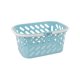 thumbnail image 2 of Cesta de almacenaje de plástico para baño con asa, cesta calada para frutas y verduras, organizador multiusos para artículos de aseo, aperitivos, juguetes, azul o rosa, 2 of 6