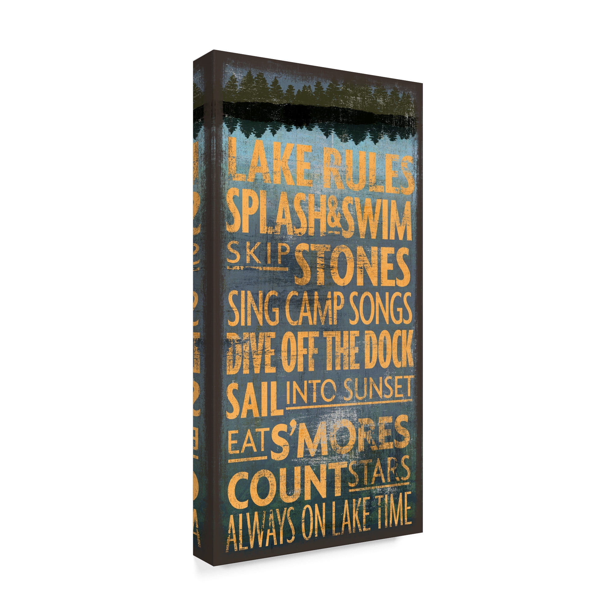 Trademark Fine Art 'Lake Rules' Canvas Art by Art Licensing Studio