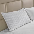 thumbnail image 2 of Grey Knitted Quilt Pillowcover, Simple Monochrome Patterns Geometric Linked Forms on Plain Background Modern, Standard King Size Pillow Cover for Bedroom, 30" x 20", White Grey, by Ambesonne, 2 of 2