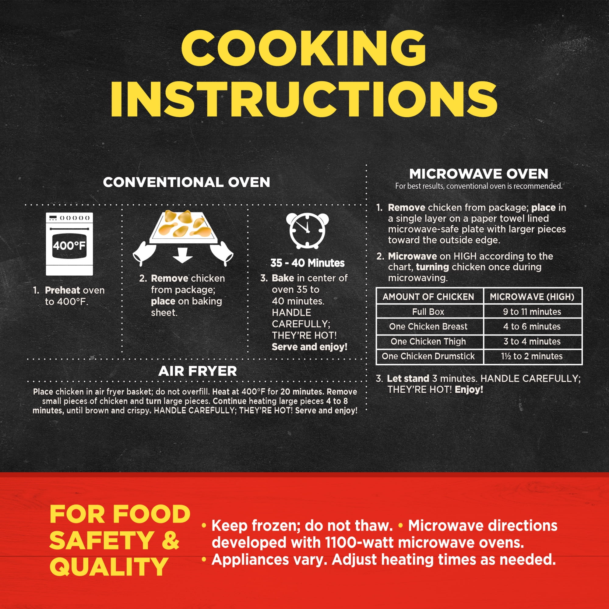 Banquet Original Crispy Fried Chicken, 14g Protein per Serving, Frozen Meal, 42 oz.