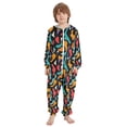 thumbnail image 2 of Color Blocks Pattern One Piece Pajamas Soft Jumpsuit Cozy Sleep and Play Romper Zipper and Pockets 12Y-13Y, 2 of 8