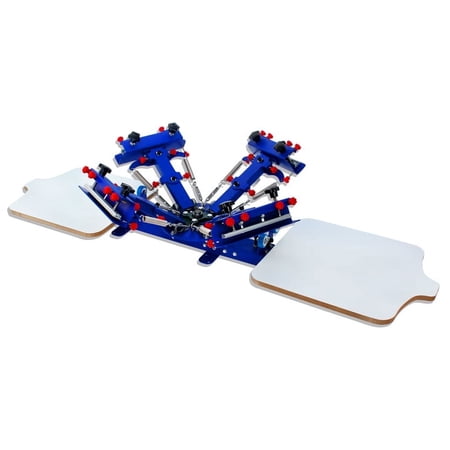 Techtongda 4 Color Screen Printing Press Printer Machine Equipment 2 Station DIY T-shirt #006523