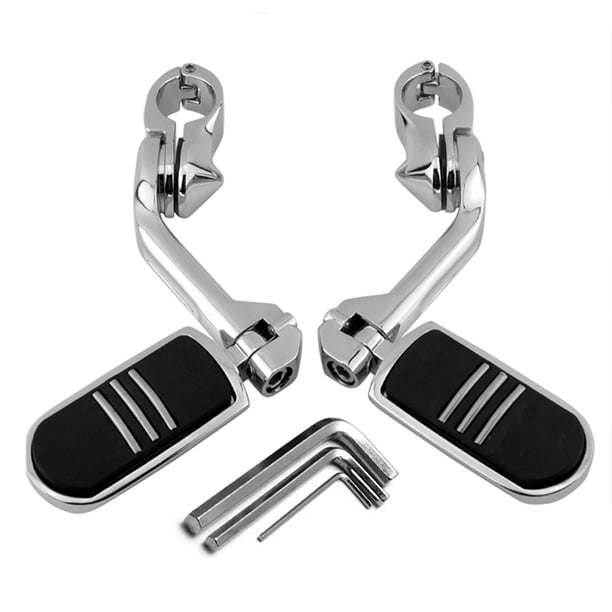 sweethay 1 par de reposapiés para motocicleta, abrazadera de montaje de Pedal largo, estriberas plateadas Vehículos, repuestos y accesorios Mis Plata sweethay VI002325-02