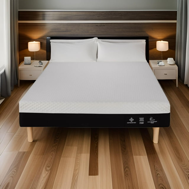 Comfy Bamboo World Mastrangelo Matelas Hybride Rafraîchissant de 11 Pouces, Fermeté Moyenne, Matelas Format Simple
