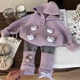 thumbnail image 4 of Ropa infantil de estilo coreano, suéter con capucha de dibujos animados para niñas de otoño, calcetines para niños, mallas de dos piezas, traje de moda, 4 of 4