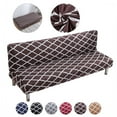 thumbnail image 1 of 2024 Folding Sofa Bed Cover Solid Color Futon Armless Slipcover Polyester Elastic Fabric All-Inclusive Cover, 1 of 6