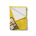 thumbnail image 2 of Fruit Soft Flannel Fleece Throw Blanket, Retro Pop Art Hand Holding a Couple of Cherries Sketch Design on Yellow Background, Cozy Plush for Indoor and Outdoor Use, 50" x 70", Multicolor, by Ambesonne, 2 of 6