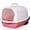 pink, variant on Fully Enclosed Portable Cat Litter Box – Large Space With Front Entry, Litter Filter Pedal & Easy-Clean Odor-Control Covered Design