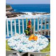 thumbnail image 2 of Marine Sea Turtle Starfish Coral Fitted Round Tablecloths Elastic Edged Table Covers 45"-54",Seamless Ocean Life Theme Waterproof Dining Room Kitchen Table Cloth for Holiday Party Tables Decor, 2 of 8