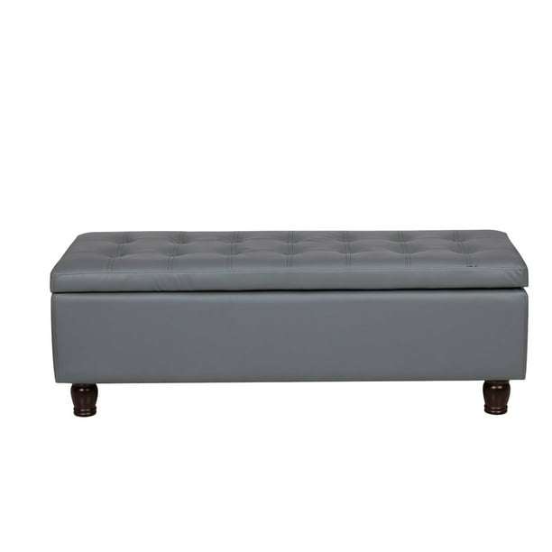 US Pride Furniture Volume Button Tufted Bonded Leather Storage Ottoman