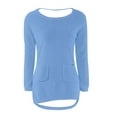 thumbnail image 5 of Duoif Womens Sweaters, Women's Casual Jumper - Solid Long Sleeve Blouse Sweaters for Women Light Blue XXXXXL, 5 of 5