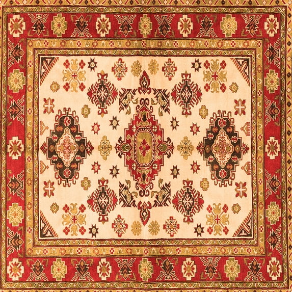 Ahgly Company Indoor Square Persian Orange Traditional Area Rugs, 8' Square