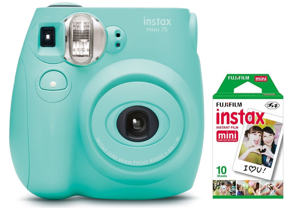 Fujifilm Instax Mini 7S Instant Camera 10-pack film) - White - Walmart.com