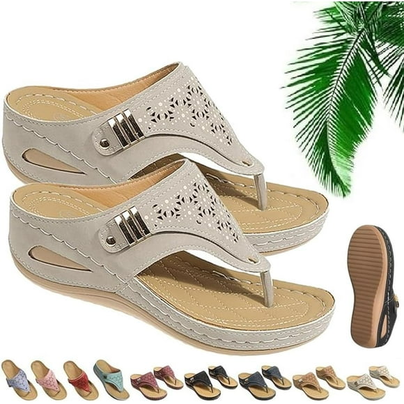 Sandalias deportivas de malla transpirable, zapatillas ortopédicas con cuña y soporte para arco, zapatillas de tacón con suela gruesa para mujer