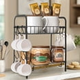 thumbnail image 2 of LUVODI 2 Tier Coffee Station Organizer for Counter Mug Tree Rack Cup Holder Stand with 12 Hooks ﻿, 2 of 9
