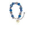 thumbnail image 2 of Delight Jewelry Goldtone Large Light Purple Crystal Heart Blue Paw Print Bead Bracelet, 7"+2", 2 of 4