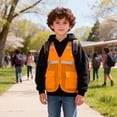 thumbnail image 6 of Kids Zipper Up Mesh HI VIS Reflective Vests Boys Girls Safety Vest Reflective High Visibility Vest with Pockets for Cycling Skiing, 6 of 6