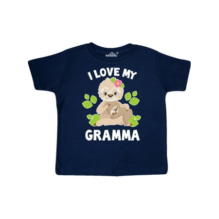 

Inktastic Cute Sloth I Love My Gramma with Green Leaves Gift Toddler Boy or Toddler Girl T-Shirt
