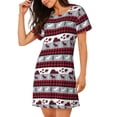 thumbnail image 2 of Naloa Buffalo Plaid Forest Print Women Nightgowns,Womens Loungewear,Short Sleeve Sleepwear,Comfy Ladies Nightdress, 2 of 6