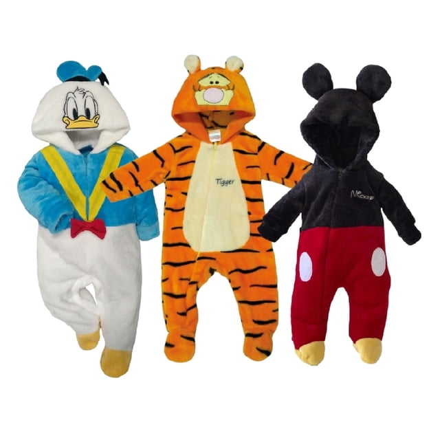 Kit 3 Mamelucos con Gorro Bordado Disney Donald, Tigger, Mickey Mouse Disney KitB393