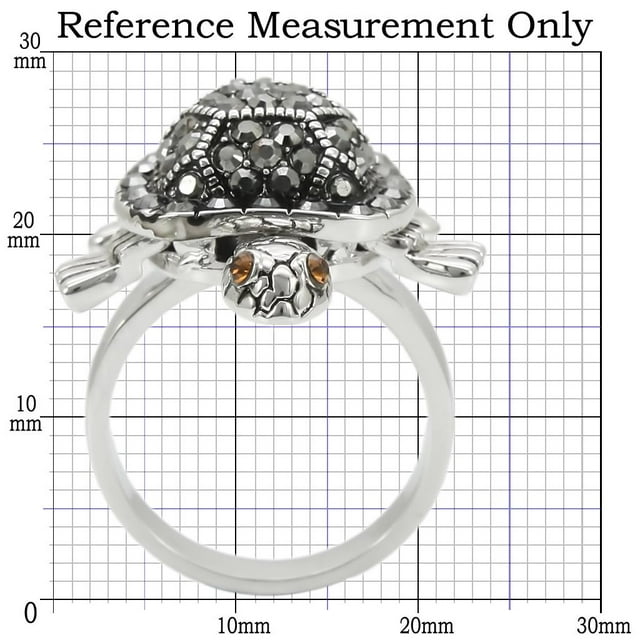 Rhodium Brass Ring with Top Grade Crystal in Multi Color for Women Animals Theme Multi Color Stone Color Style 0W285 Size 6