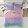 thumbnail image 4 of Primrose Ombre Shaggy Faux Fur Comforter Set in Purple Multi - Soft 100% Polyester with Antimicrobial Finish, Includes Shams with Overlap Closure - Cozy Bedding for Stylish Bedrooms, 4 of 4